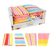 Wholesale - 30"x60" ASST STRIPED BEACH TOWEL C/P 48, UPC: 848496059047